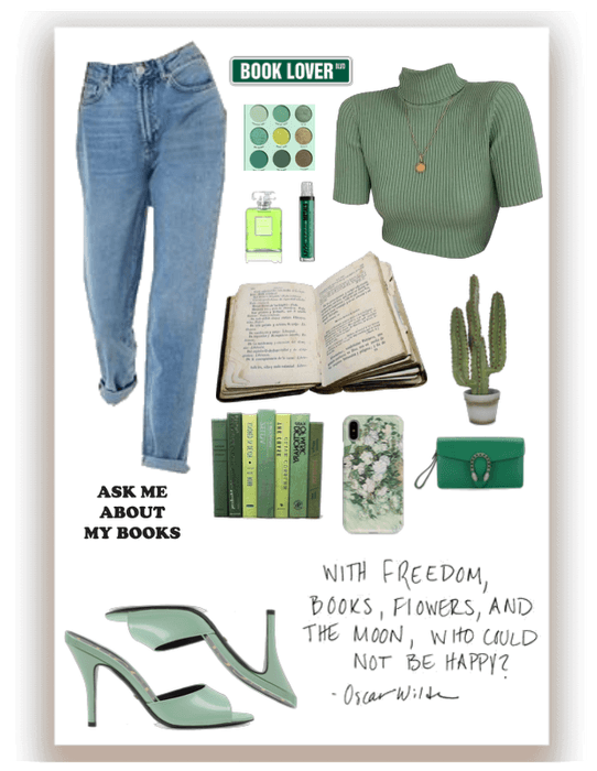 book lover :) #Green #Aesthetic #OOTD
