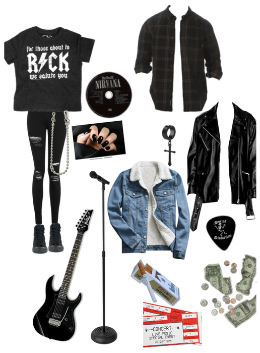 Grunge rocker outfit