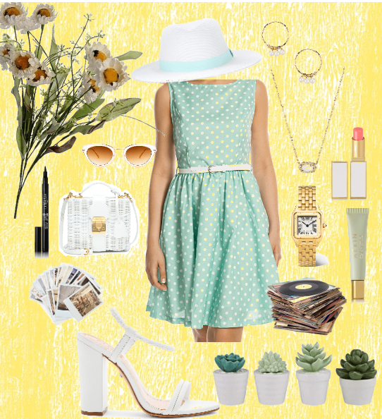 spring green picnic dress