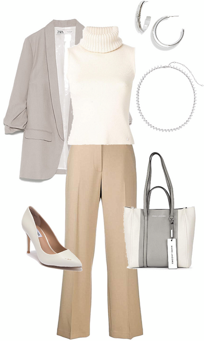 gray camel and ivory