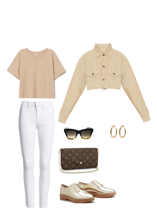 Beige and white outfit