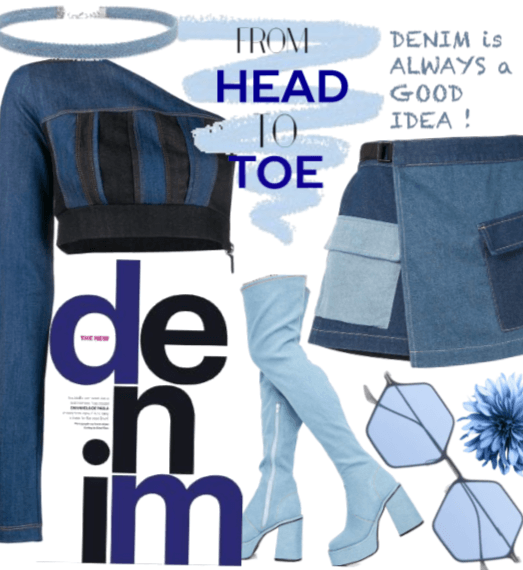 all denim, from head to toe