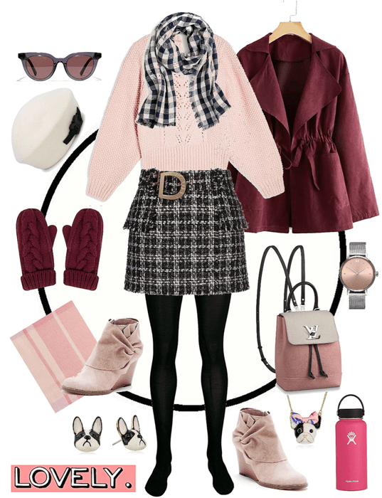 Preppy Winter Wear Pink and Black