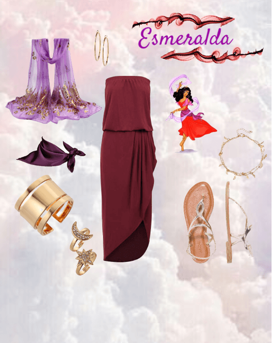 Esmeralda's red dress Disney bound