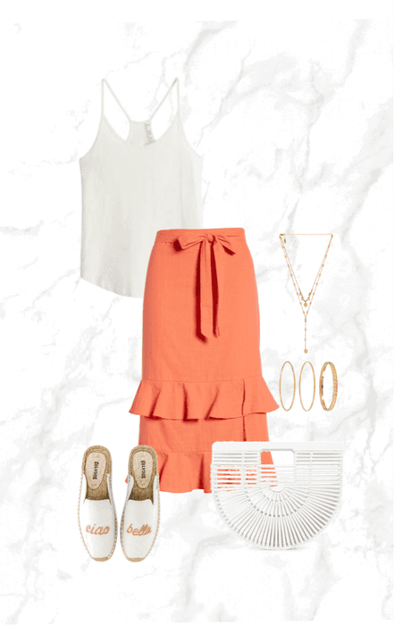 orange summer skirt 1