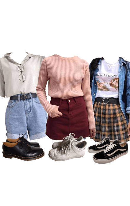three outfits for school