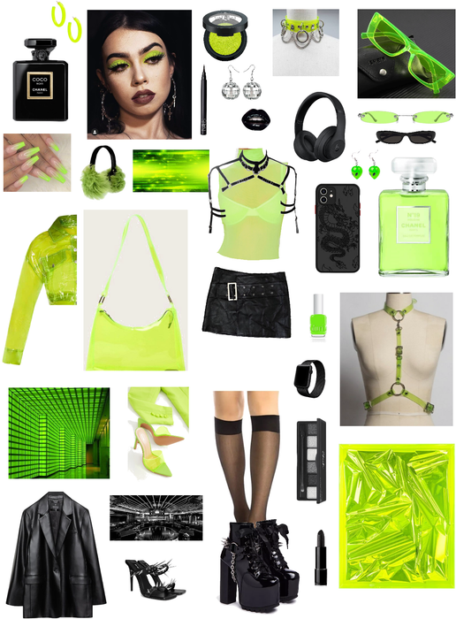 lime (green) and black