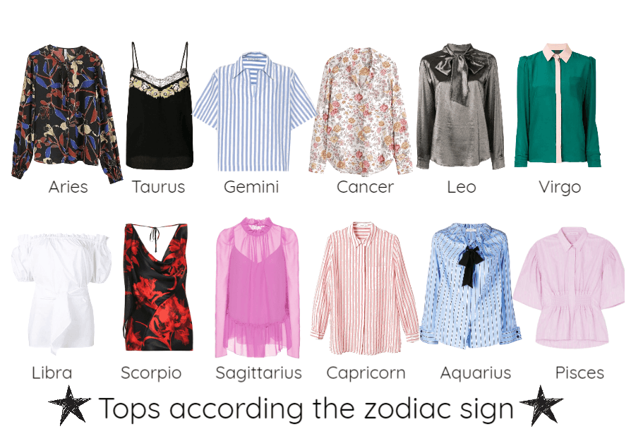 Tops according the zodiac sign