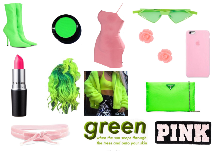 Green and pink outfit