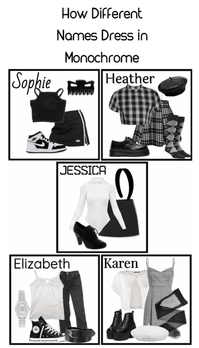 How Different Names Dress in Monochrome