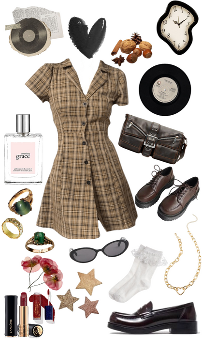 plaid dress with loafers!