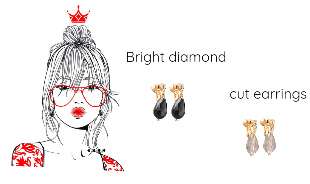 Bright diamond cut earrings