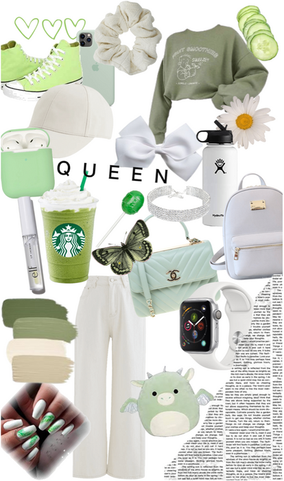 white and green