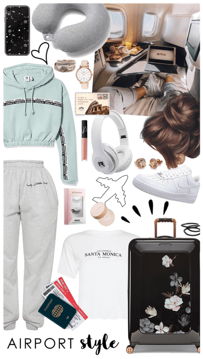 pastel comfy airplane outfit