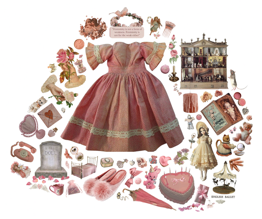 · blush pink antique doll ·