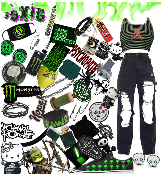 Green emo outfit