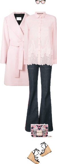 Casual outfit: Pink - Denim
