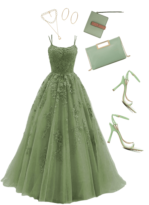 sage green prom look