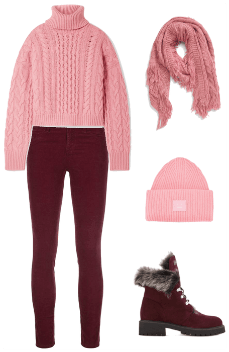 colours of the winter - burgundy&dustypink