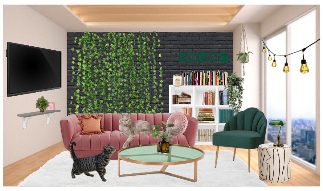 evergreen apartment family room