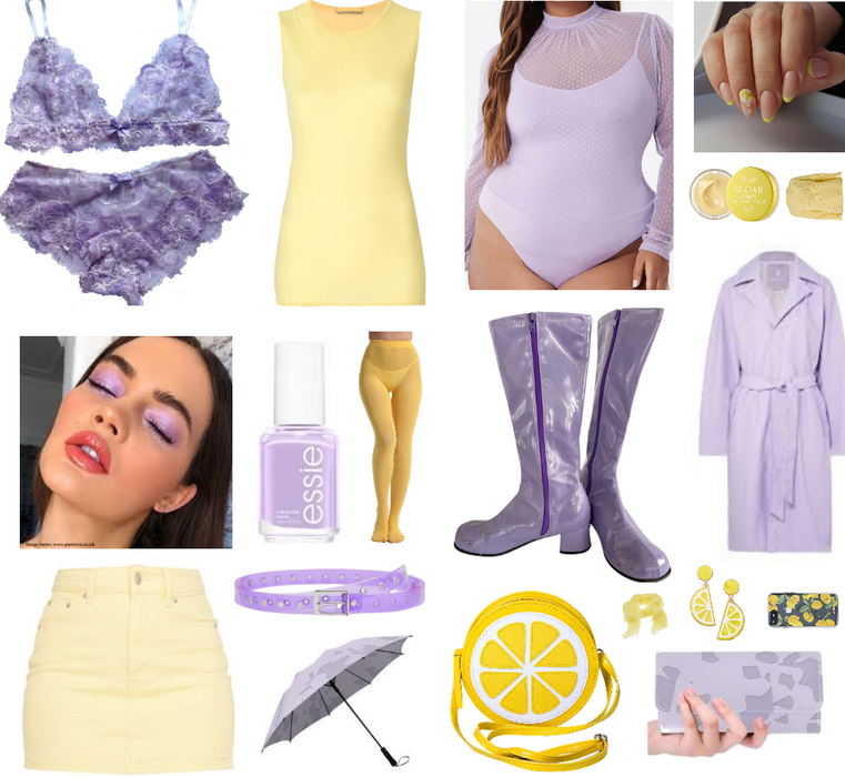 Lavender Purple and Lemon Yellow Outfit