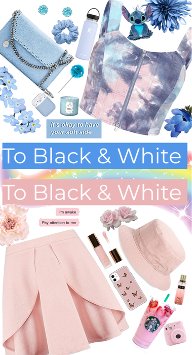 Pink&Blue outfit to Black&White