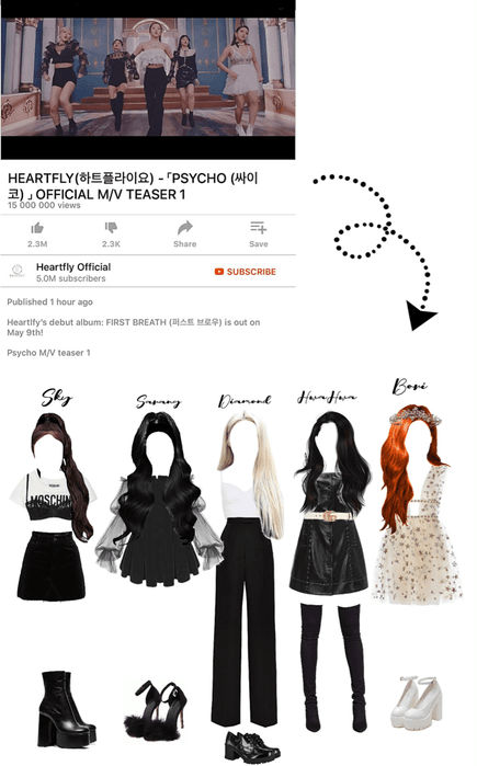 HEARTFLY’s Psycho first teaser outfits.