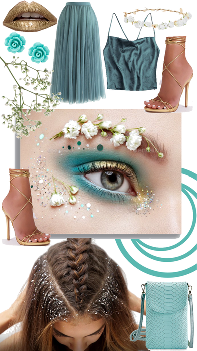 turquoise floral eye