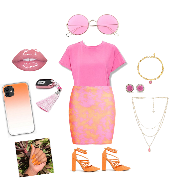 orange-pink trendy look
