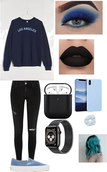 black and blue look
