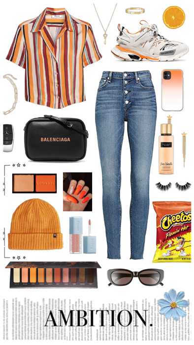 Orange Desiner Street Outfit