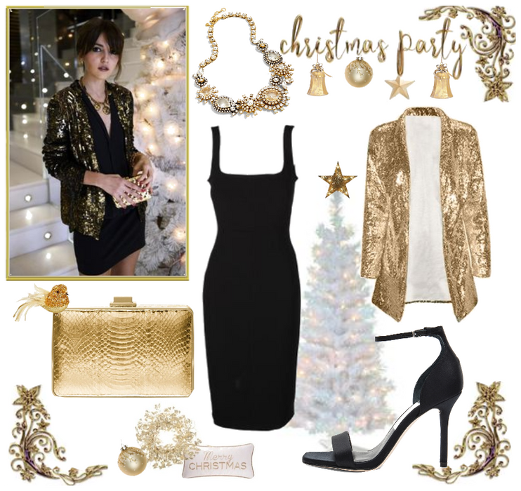 LBD and gold accessories
