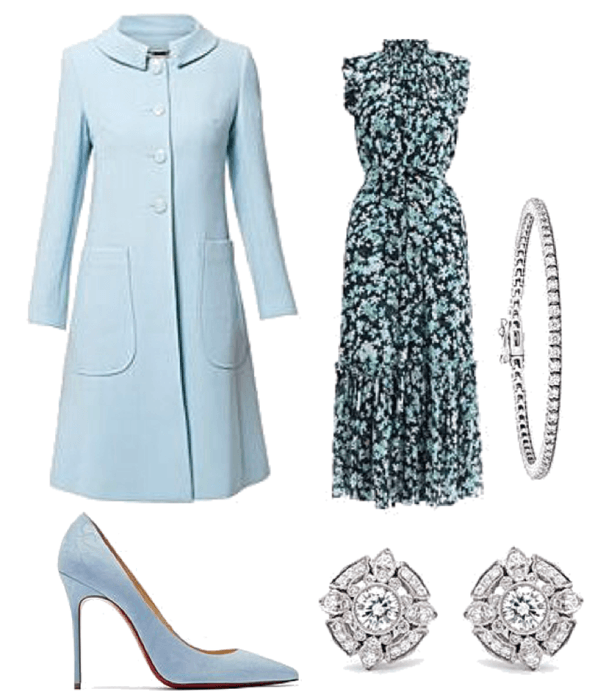 Baby blue Dress outfit #1