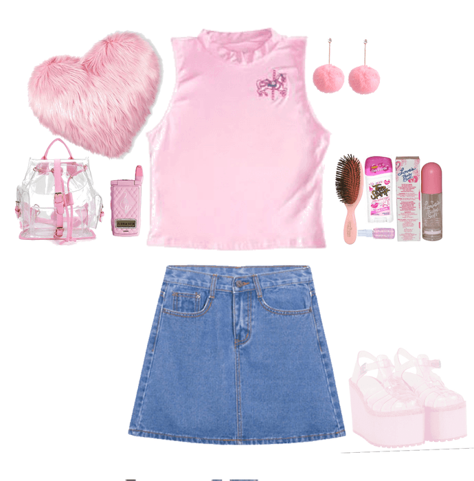 Pink 90’s teenage outfit