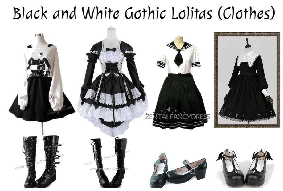 Black and White Gothic Lolita Clothes