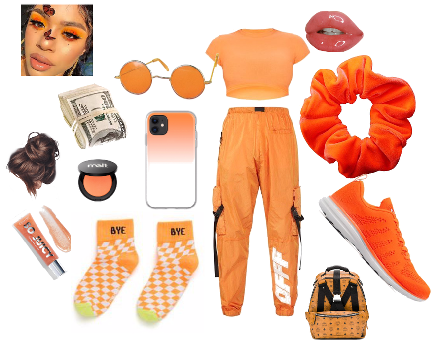 orange oufit