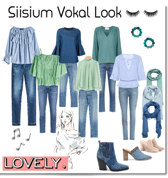 Silisium Vokal - stagewear outfit blue/green romantic