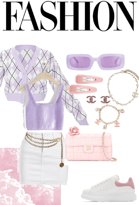 Pastel purple and pink outfit