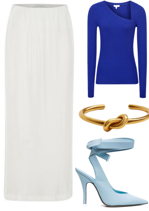 tenue blanche et bleu