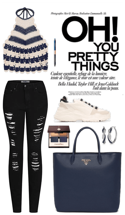 Blue and black fall outfit