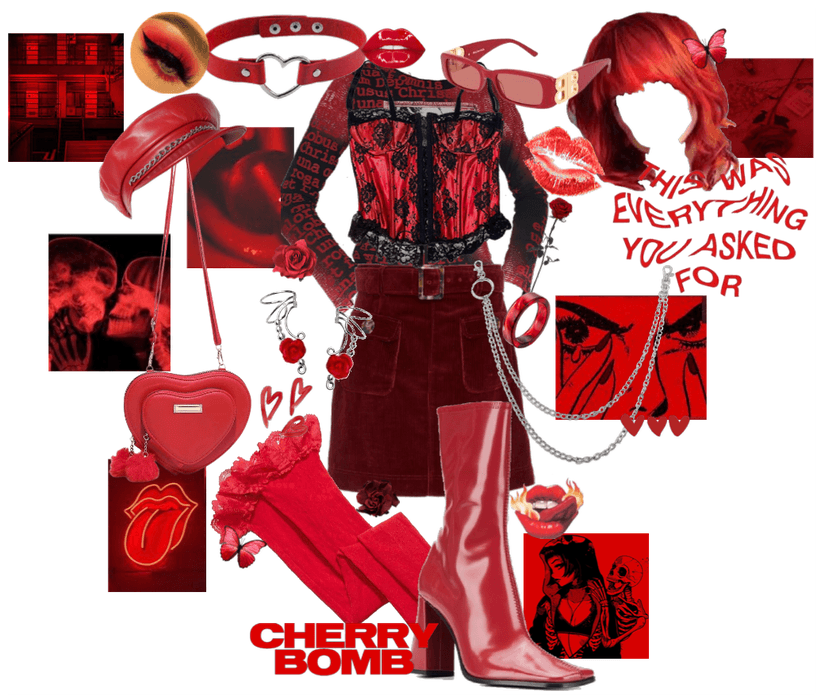 Red moodboard/outfit