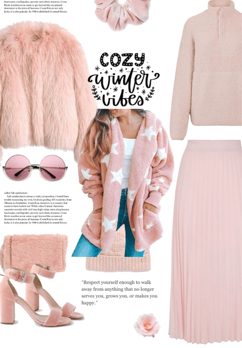 pink fuzzy cute outfit