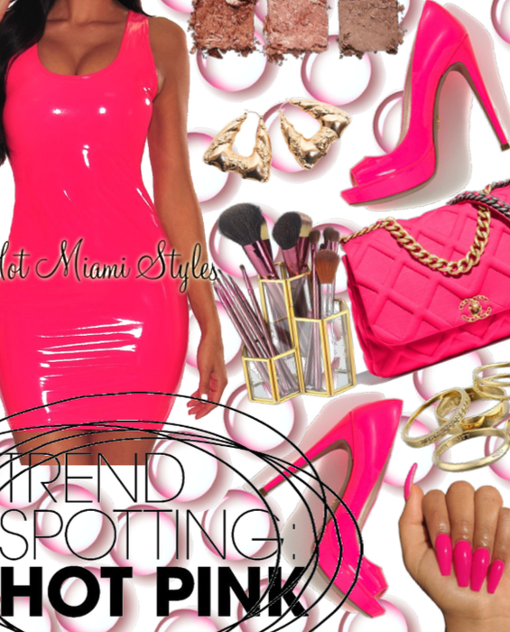 |For Pink Trend Challenge| Trending Hot Pink&Gold|