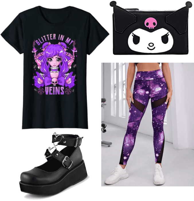black and purple anime girl