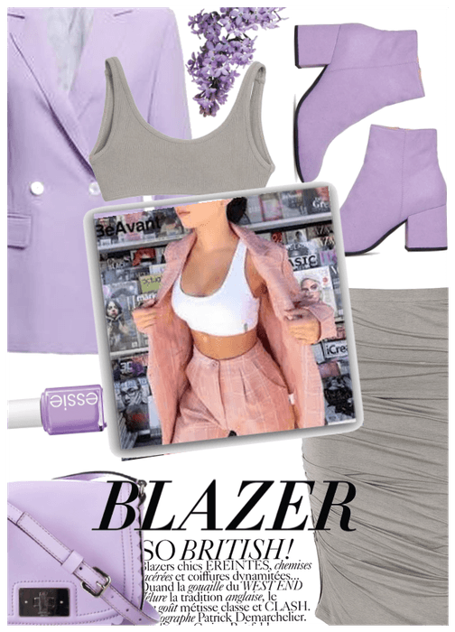 Purple bra top and blazer