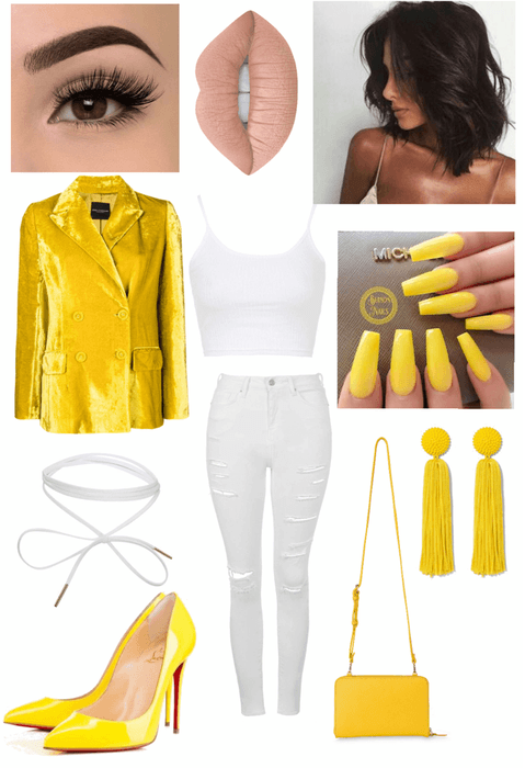 Yellow Velvet Outfit