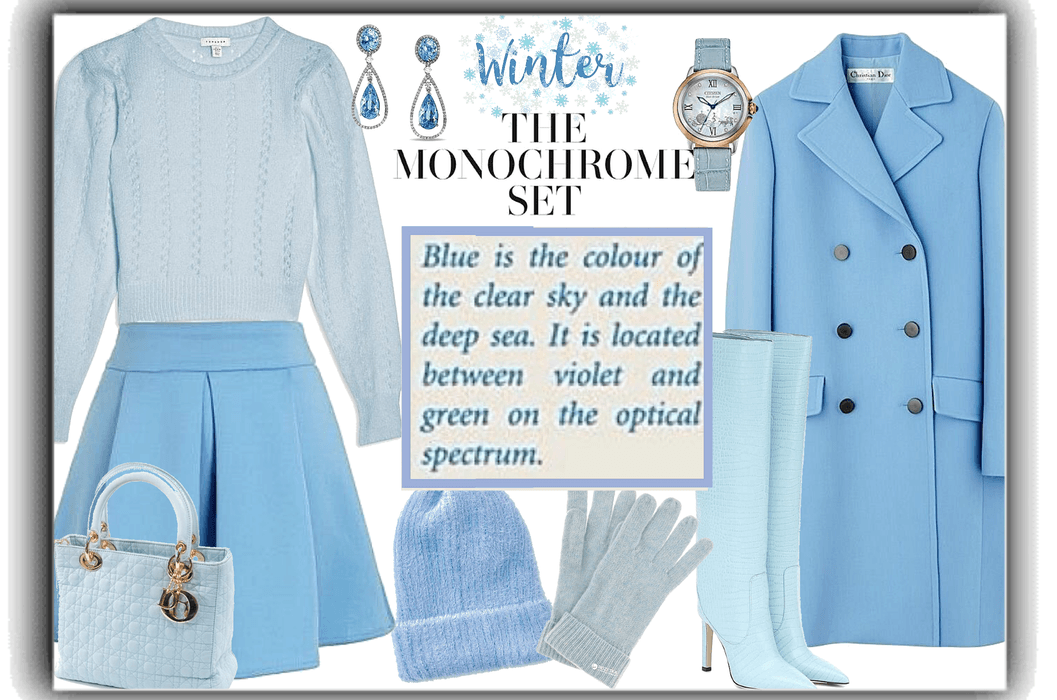 winter monochrome set- blue