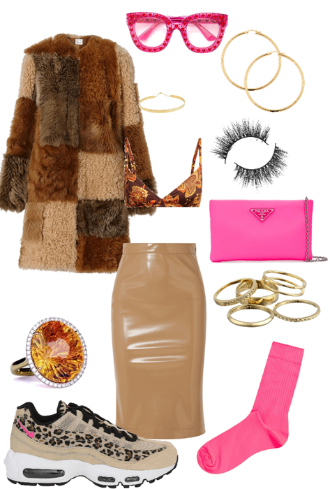 earthy tones with hot pink leo style