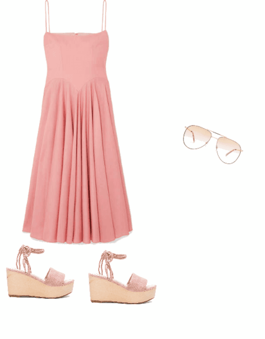 Casual/Nice Dress - Pink/Beige