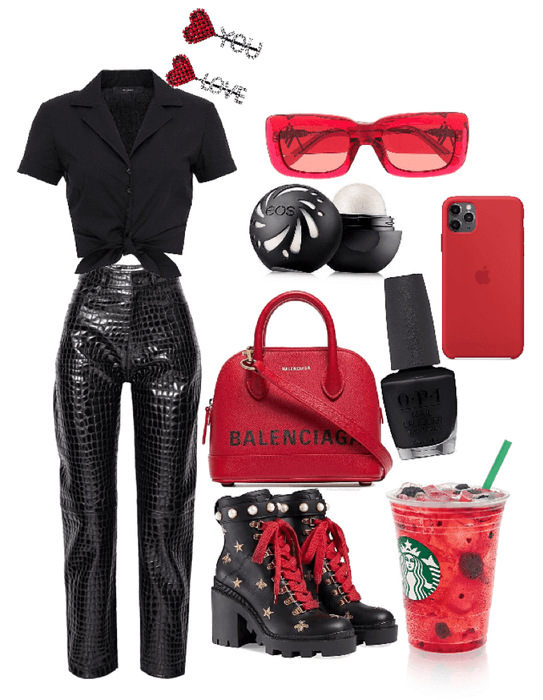 Red & Black Outfit